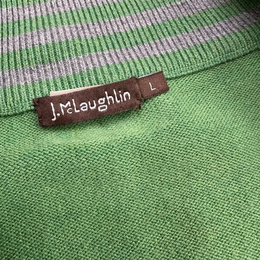 J. McLaughlin Men’s Green Quarter Zip Pullover Sweater